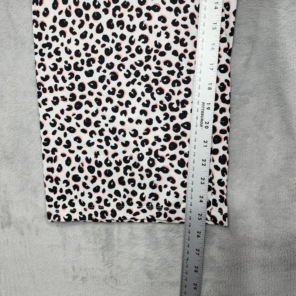 Kate‎ Spade Pants Womens M Black Pink Leopard Print Jersey Capri Pajama Lounge